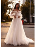 Ivory Lace Tulle Sparkle Beaded Wedding Dress